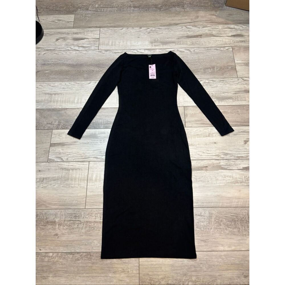 Wild Fable black straight bodycon midi dress size XS